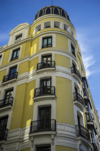 西班牙首都马德里典型建筑的立面