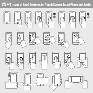 25个智能手机手势图标