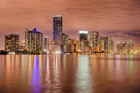 迈阿密海滨夜景