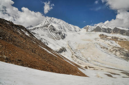 峡谷 全景图 高峰 徒步旅行 自然 尼泊尔 冒险 跋涉 风景