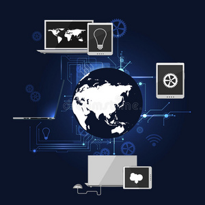 因特网 信息 插图 装置 接近 应用 集线器 数据库 通信