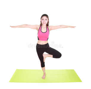 做瑜伽运动的年轻女子