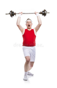 健美运动员 男人 疼痛 运动 锻炼 乐趣 金属 面部 笨蛋
