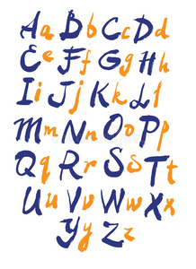 矢量字母表。手绘字母