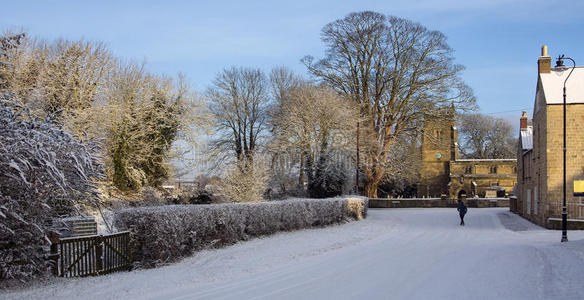 英国 国家 建筑学 弹弓 降雪 约克郡 冷冰冰的 季节 冬天