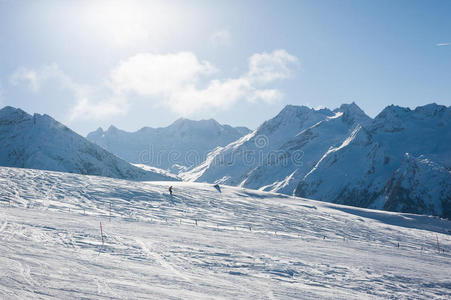 升降椅 旅行 指向 阿尔卑斯山 运动 滑雪 全景图 公园