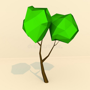 插图 低面 树叶 折叠 计算机 艺术 低的 森林 形象 分支