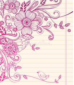 手绘素描花卉构图