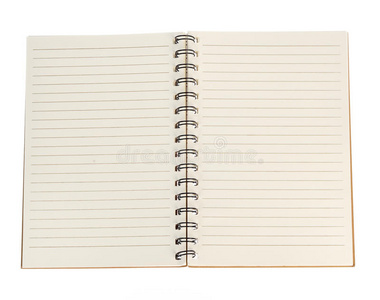 白色背景上隔离的空白笔记本