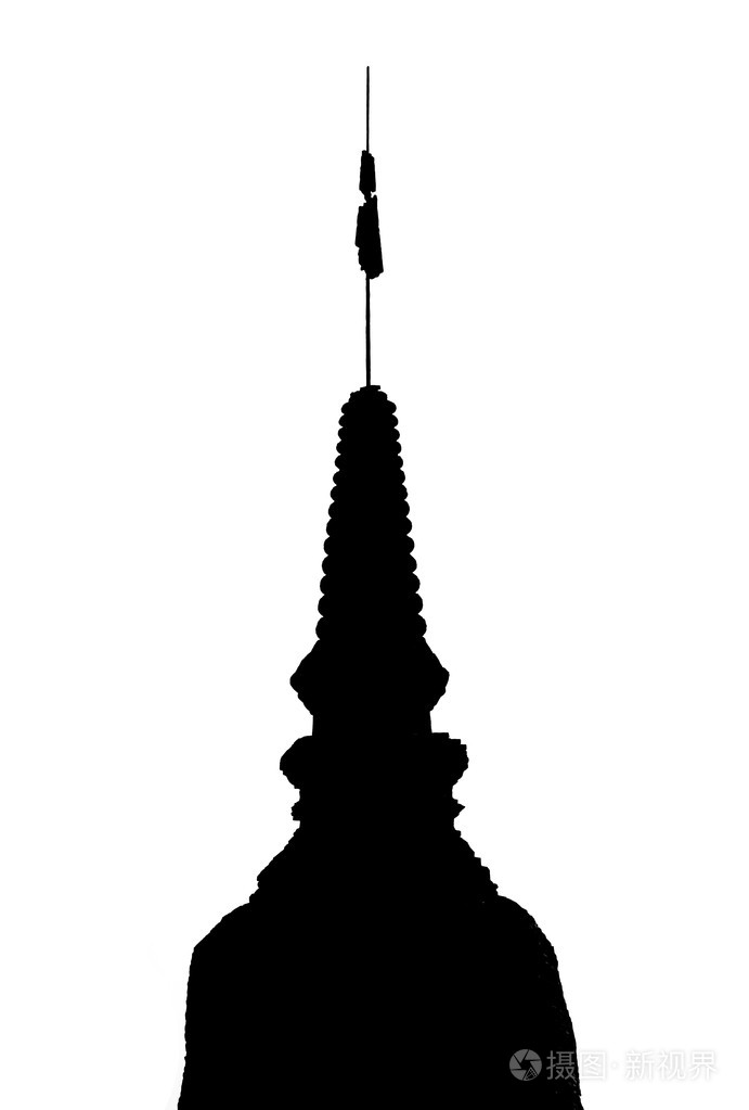 黑白剪影宝塔照片-正版商用图片1njft0-摄图新视界