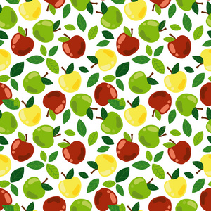 苹果和叶子的无缝模式