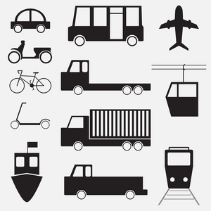 为您提供简单的单色车辆和运输相关图标