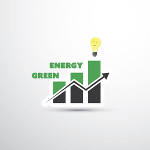 绿色能源概念设计与条形图图