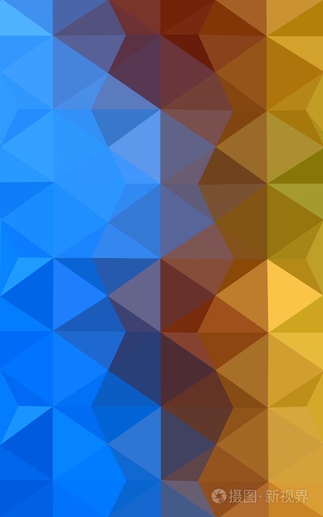 多色的蓝色, 黄色, 橙色多边形设计模式,三角形和梯度的折纸样式组成