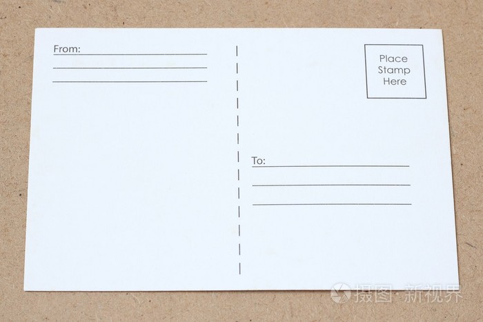 白色空白明信片