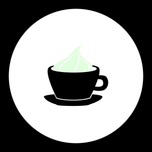 热巧克力或咖啡加奶油中杯图标 eps10