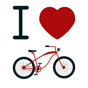 我喜欢自行车。 T恤设计。 矢量图解