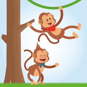 猴子设计 动物 卡通概念