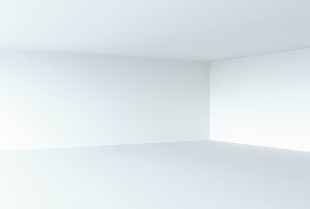 空荡荡的房间内部的白色背景。3d 渲染图