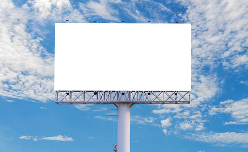 准备新广告与蓝蓝的天空高建群空白广告牌
