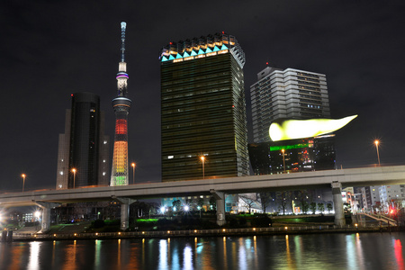 隅田江景高层建筑与东京 Skytree