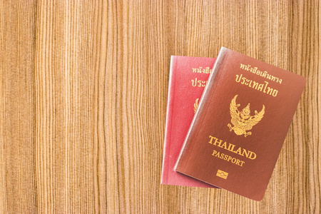 泰国护照木背景