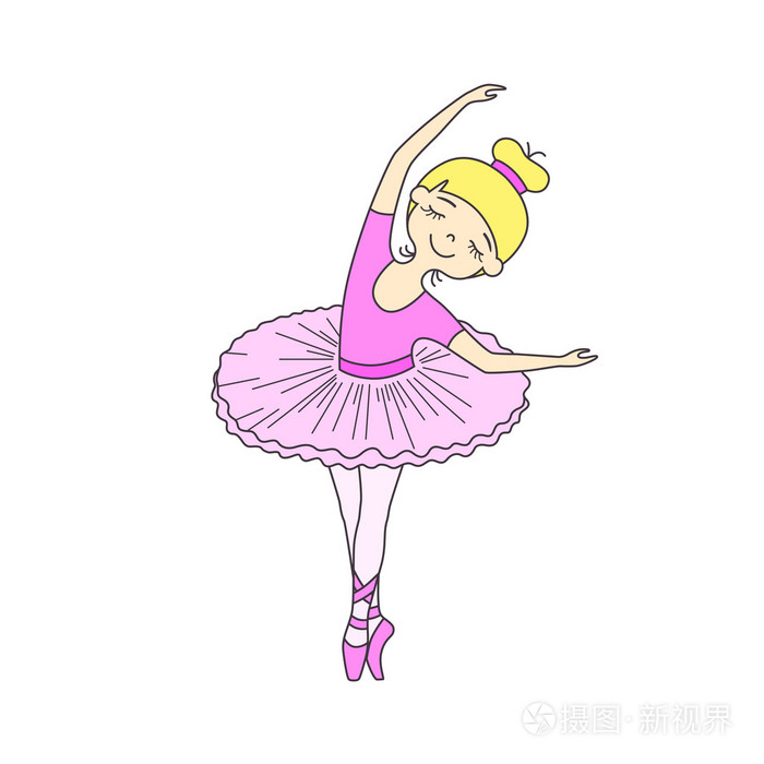漂亮的小芭蕾舞演员的矢量图