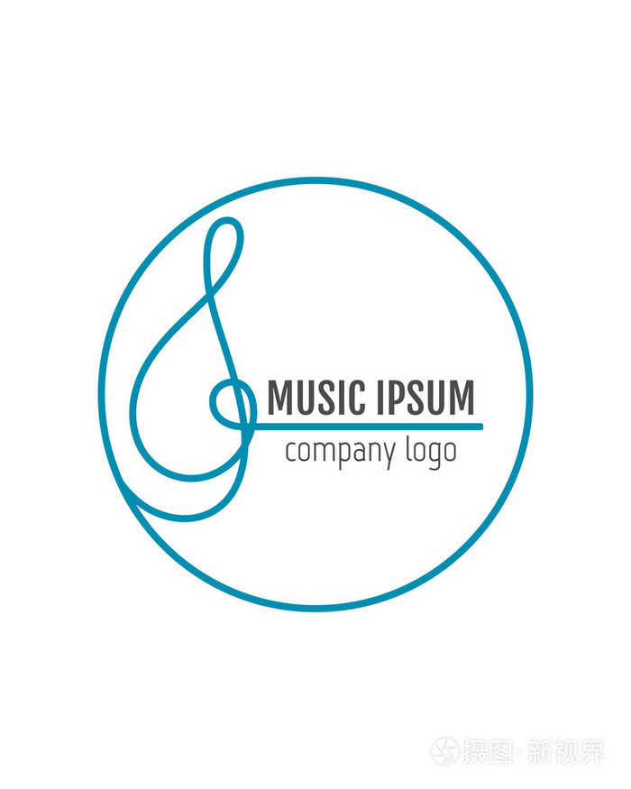 高音谱号.商业,艺术,音乐公司的标志.矢量