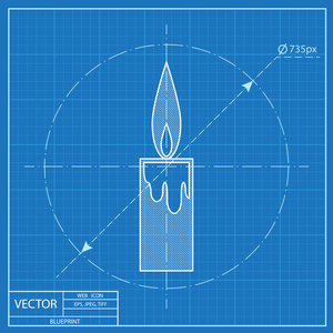 蜡烛的蓝图图标