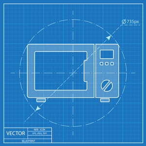 微波炉的蓝图图标