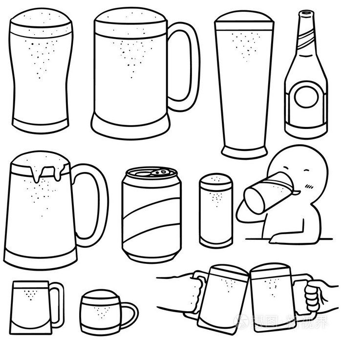 向量集的啤酒插画-正版商用图片1nkcsd-摄图新视界