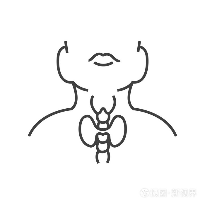 喉,耳鼻咽喉科医生医疗图标线图标样式插画-正版商用图片1nkfd2-摄图