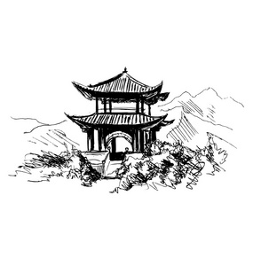 素描山水图片-素描山水素材-素描山水插画-摄图新视界