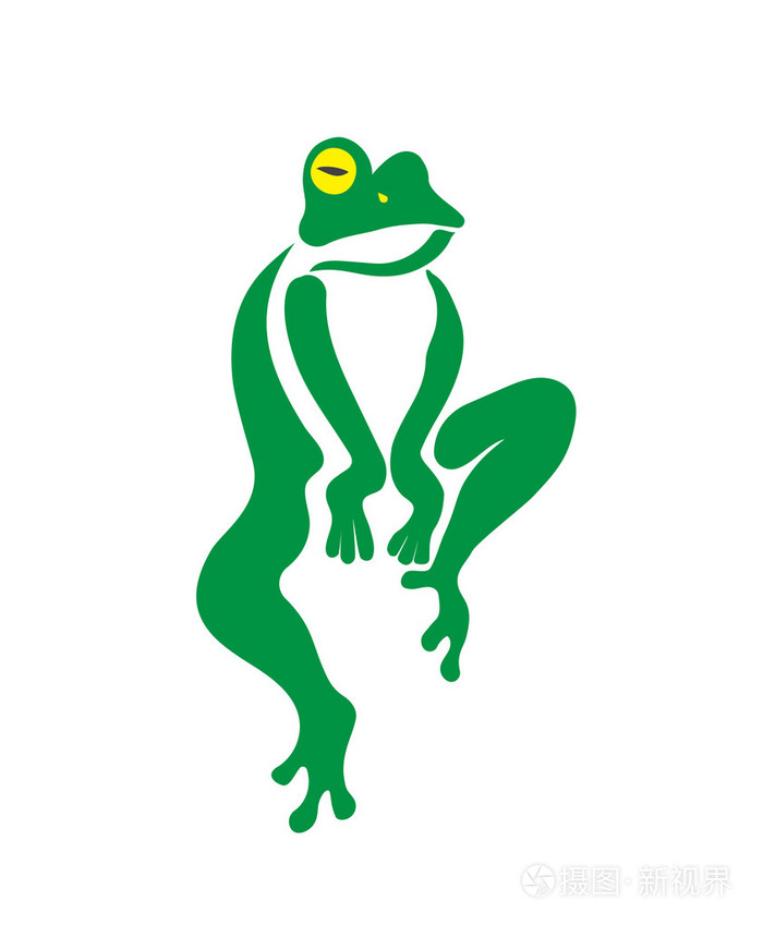 青蛙设计在白色背景上的矢量图像