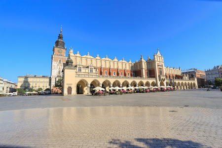 在老广场在克拉科夫波兰历史体系结构视图