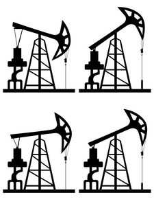 石油井架剪影图片