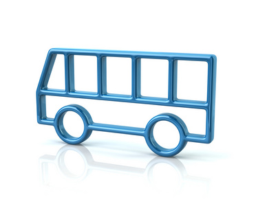 蓝色的公共汽车交通工具图标