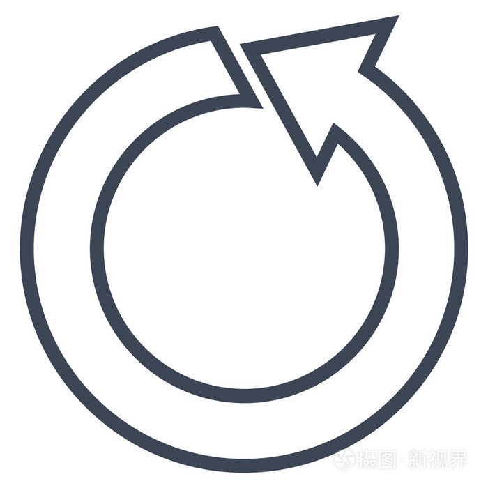 旋转ccw轮廓矢量图标