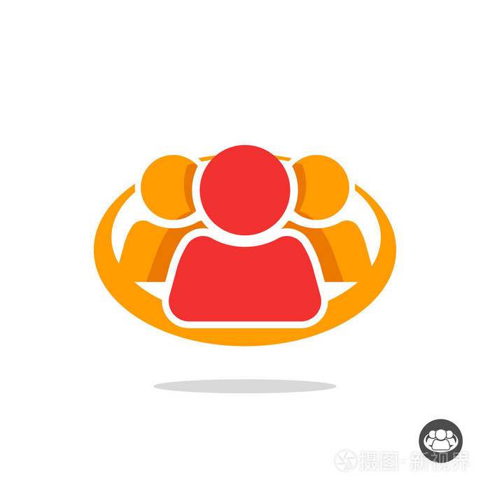 组的三个人 logo 标志,组织图标符号