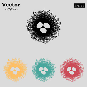 鸡蛋在鸟巢图标