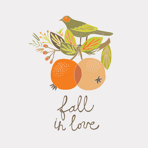 相爱。鸟与花