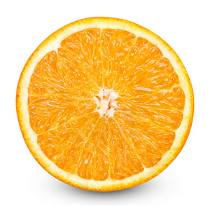 孤立在白色背景上的新鲜橘子的切片