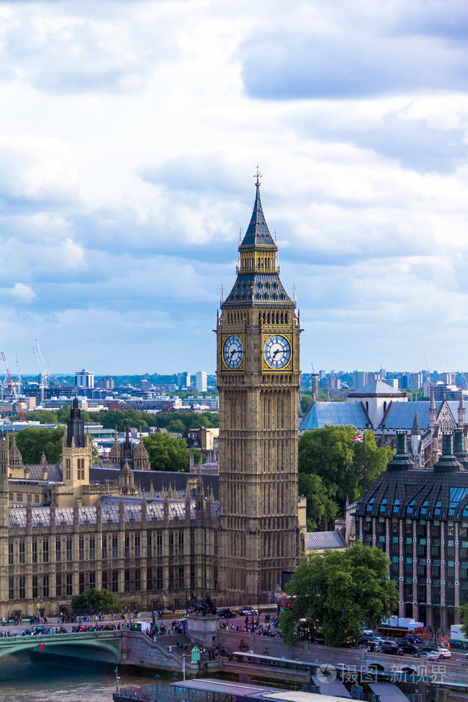 照片 建筑 伦敦城市景观与议会和大笨钟的房子.英格兰.