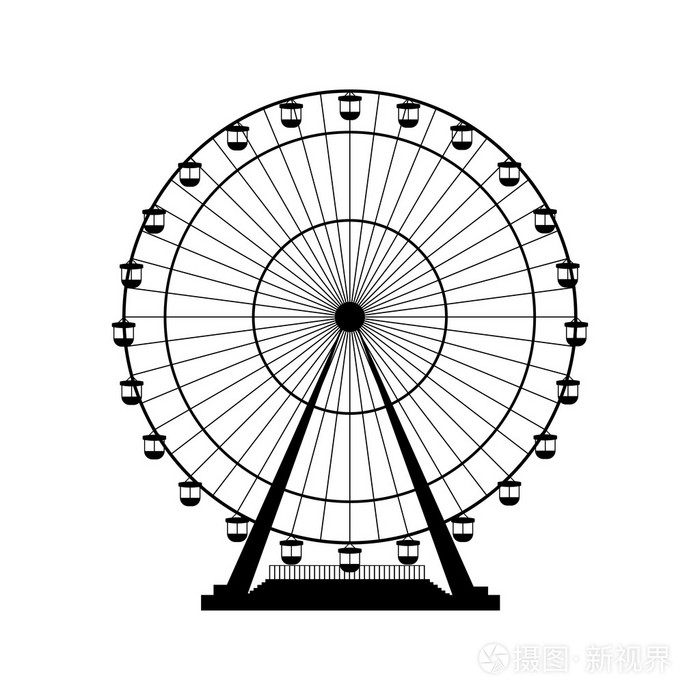 摩天轮. 嘉年华. 游乐场背景.插画-正版商用图片1nlfvg-摄图新视界