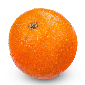 在白色背景上孤立的成熟橙色