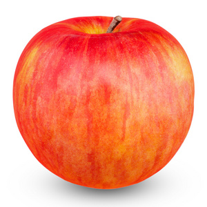 新鲜的红苹果上白色孤立。与剪切路径