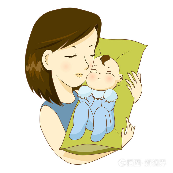 母亲抱着小婴儿用的爱