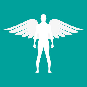 英俊的男人,与红色的翅膀男人在平底锅烹饪鸡翅膀天使的翅膀的男人的