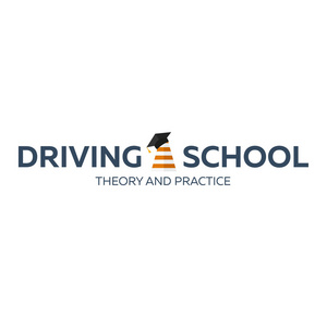 驾驶学校的徽标。汽车教育。交通规则