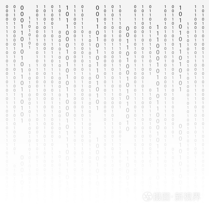 黑色和白色.算法与背景上的数字的二进制代码